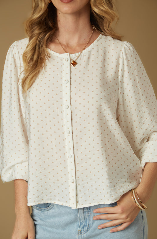 Blusa Polka Beige