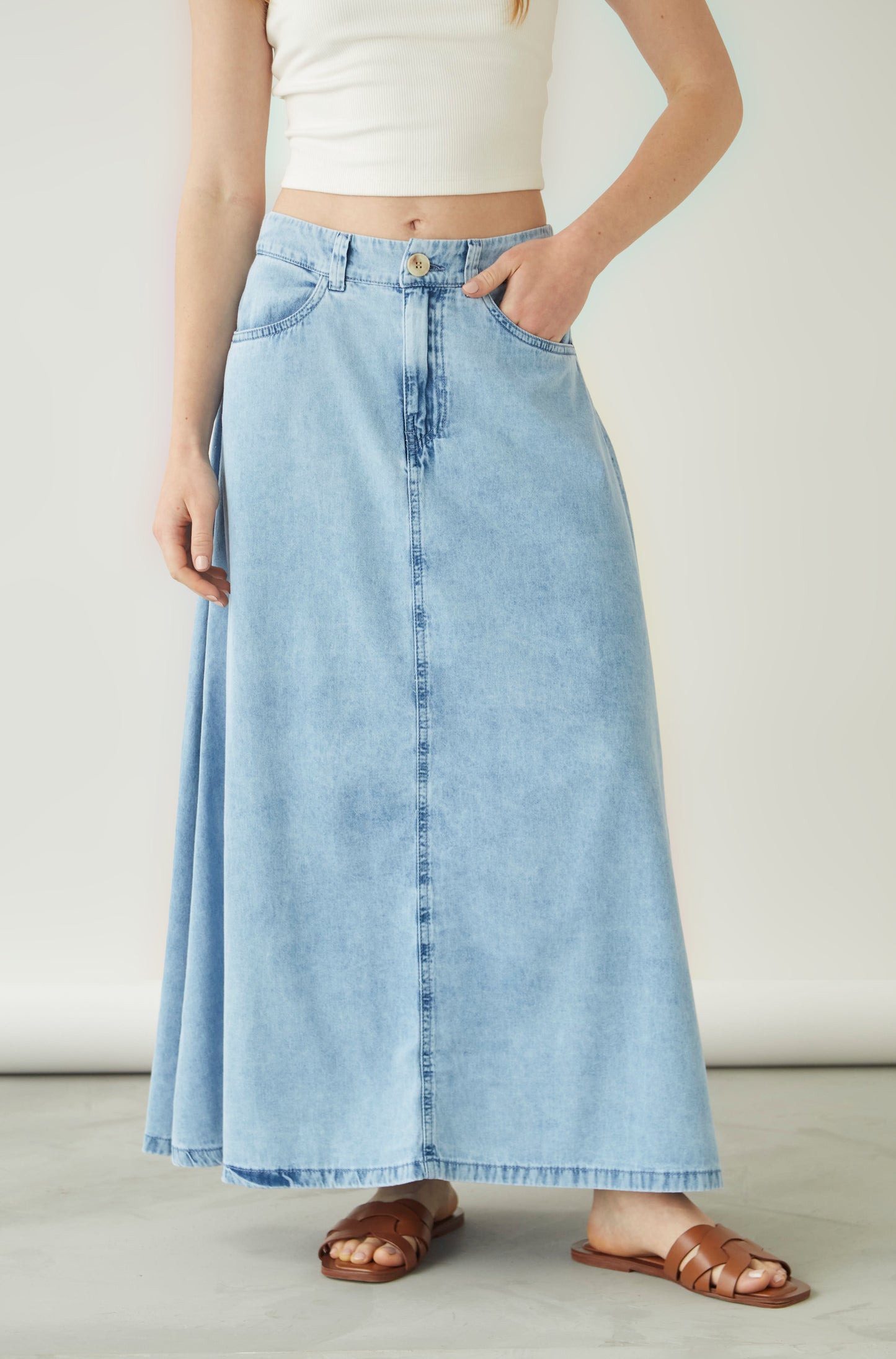 Falda Ancla Denim Celeste