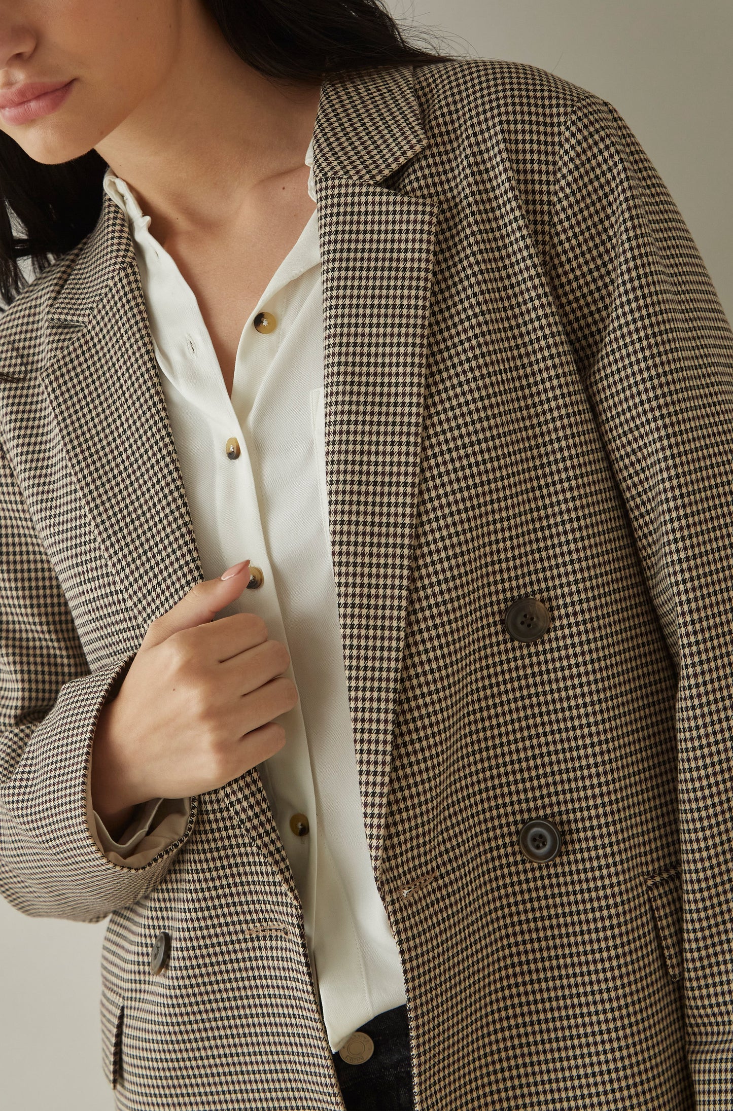 Blazer Bovary Marron Cuadros Chicos