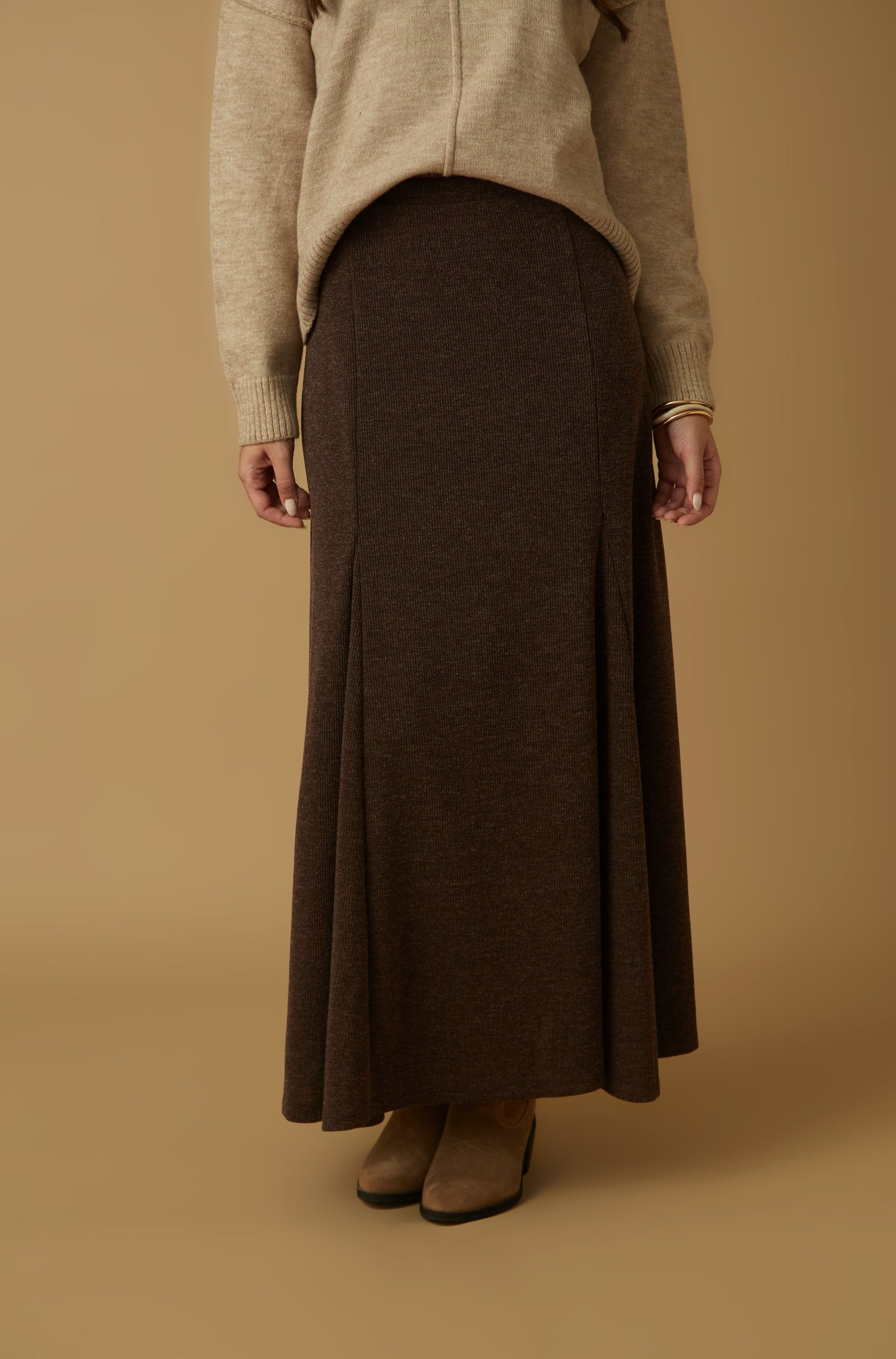 Falda Kingham Marron