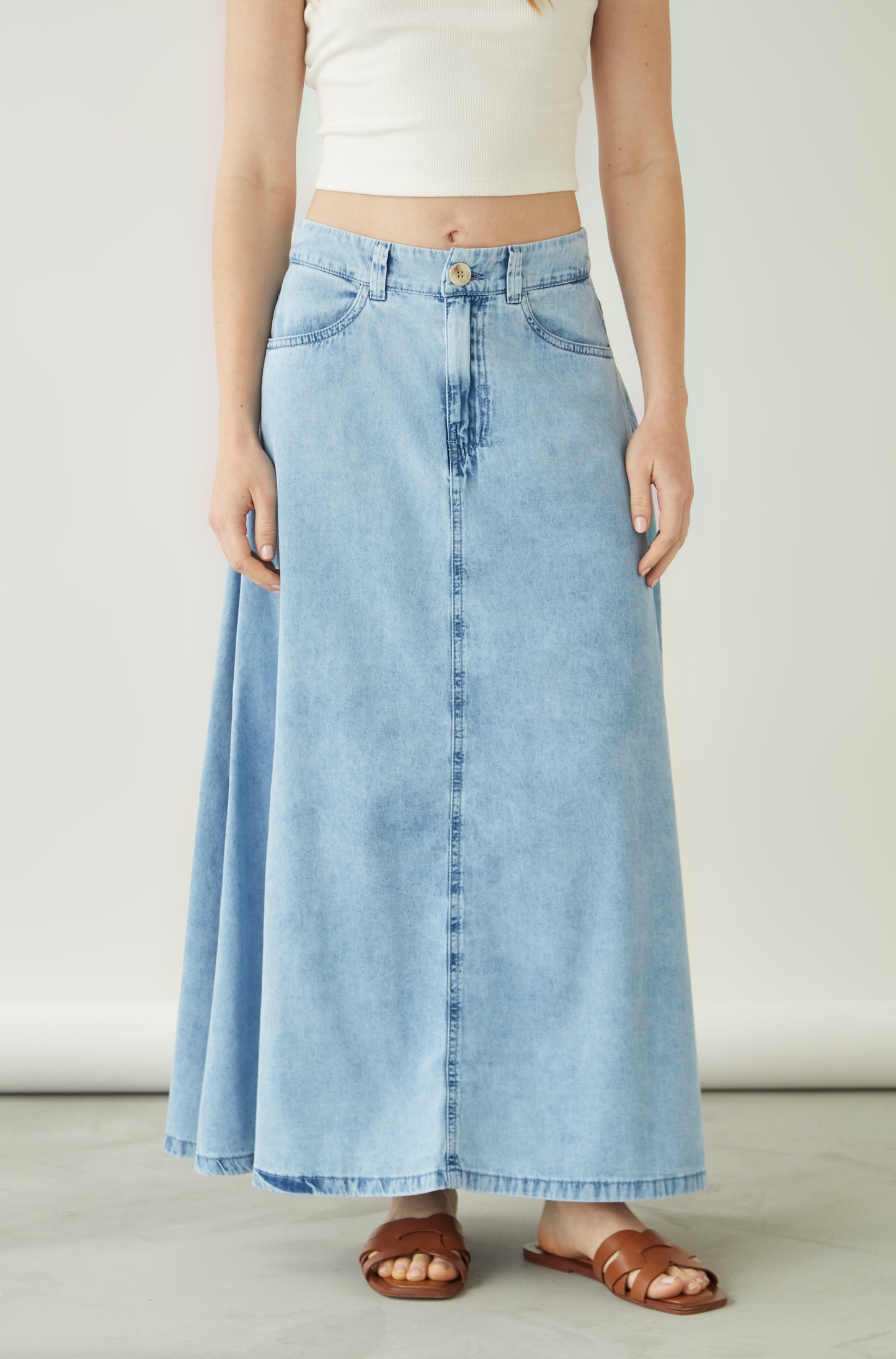 Falda Ancla Denim Celeste