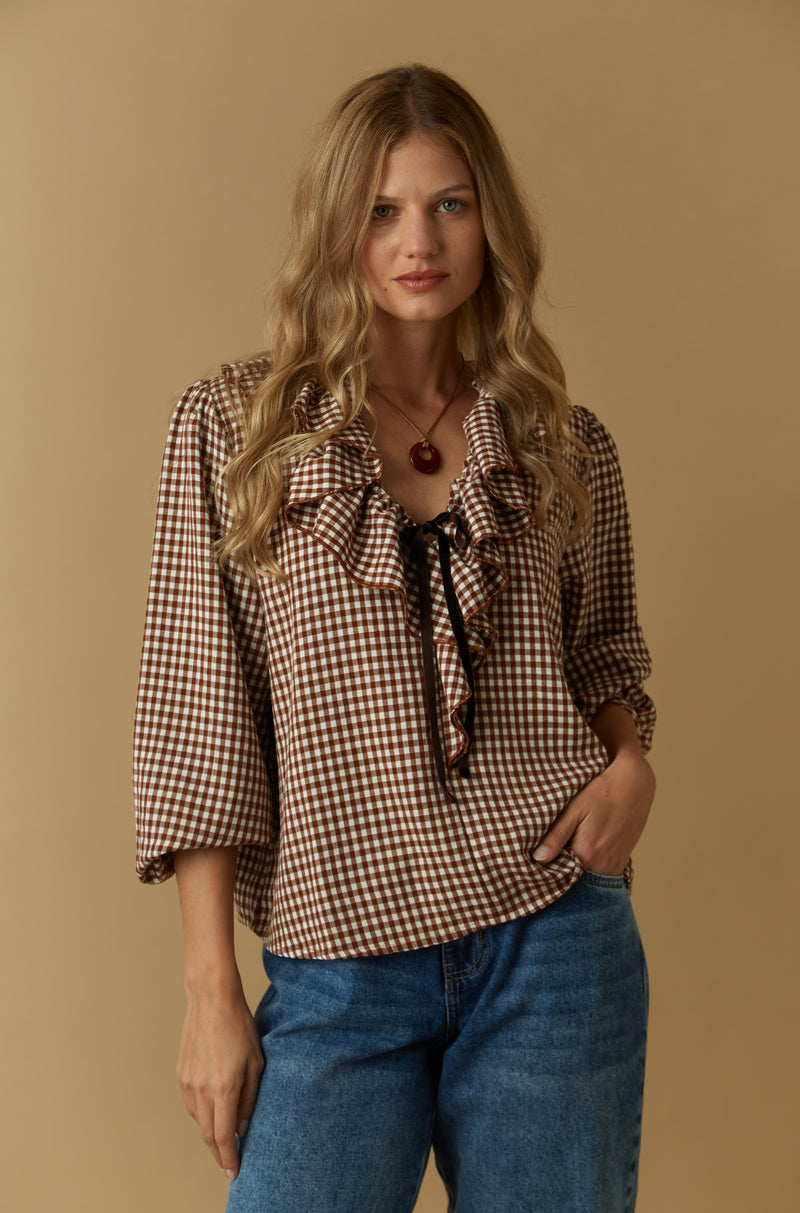 Blusa Peony Marron