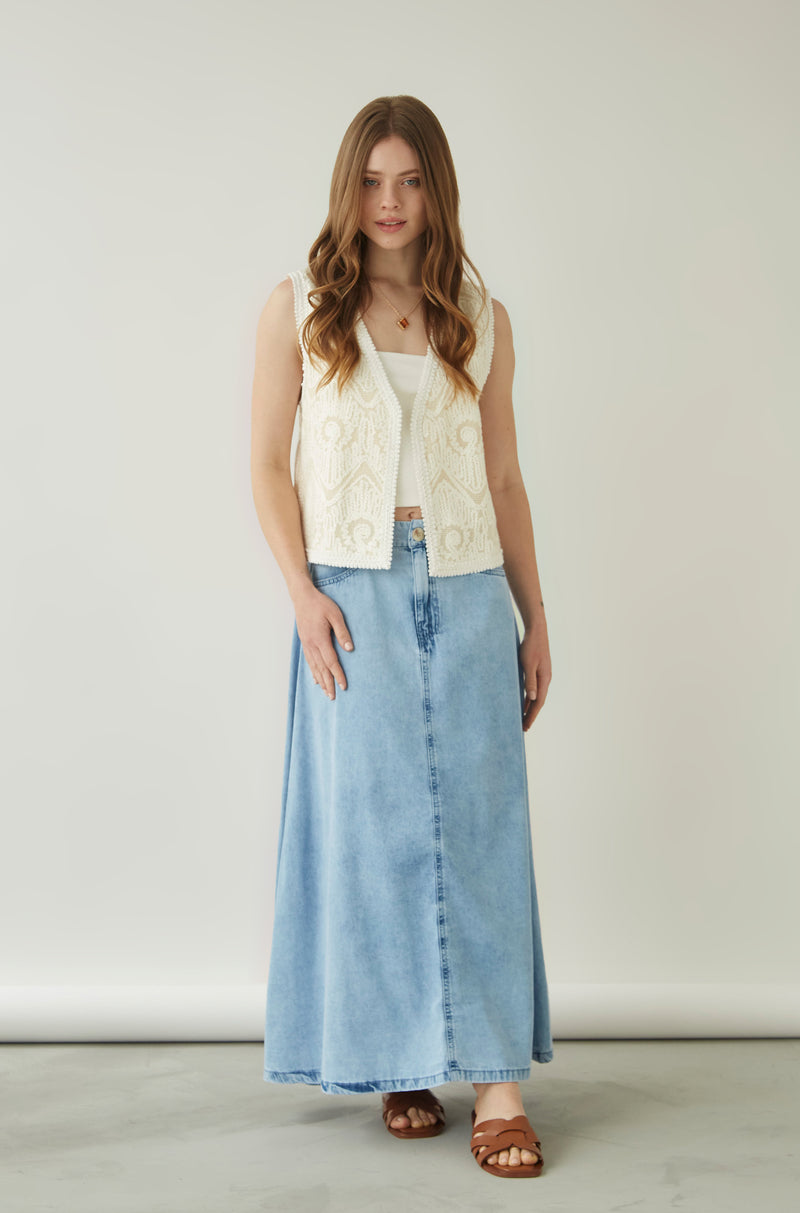 Falda Ancla Denim Celeste