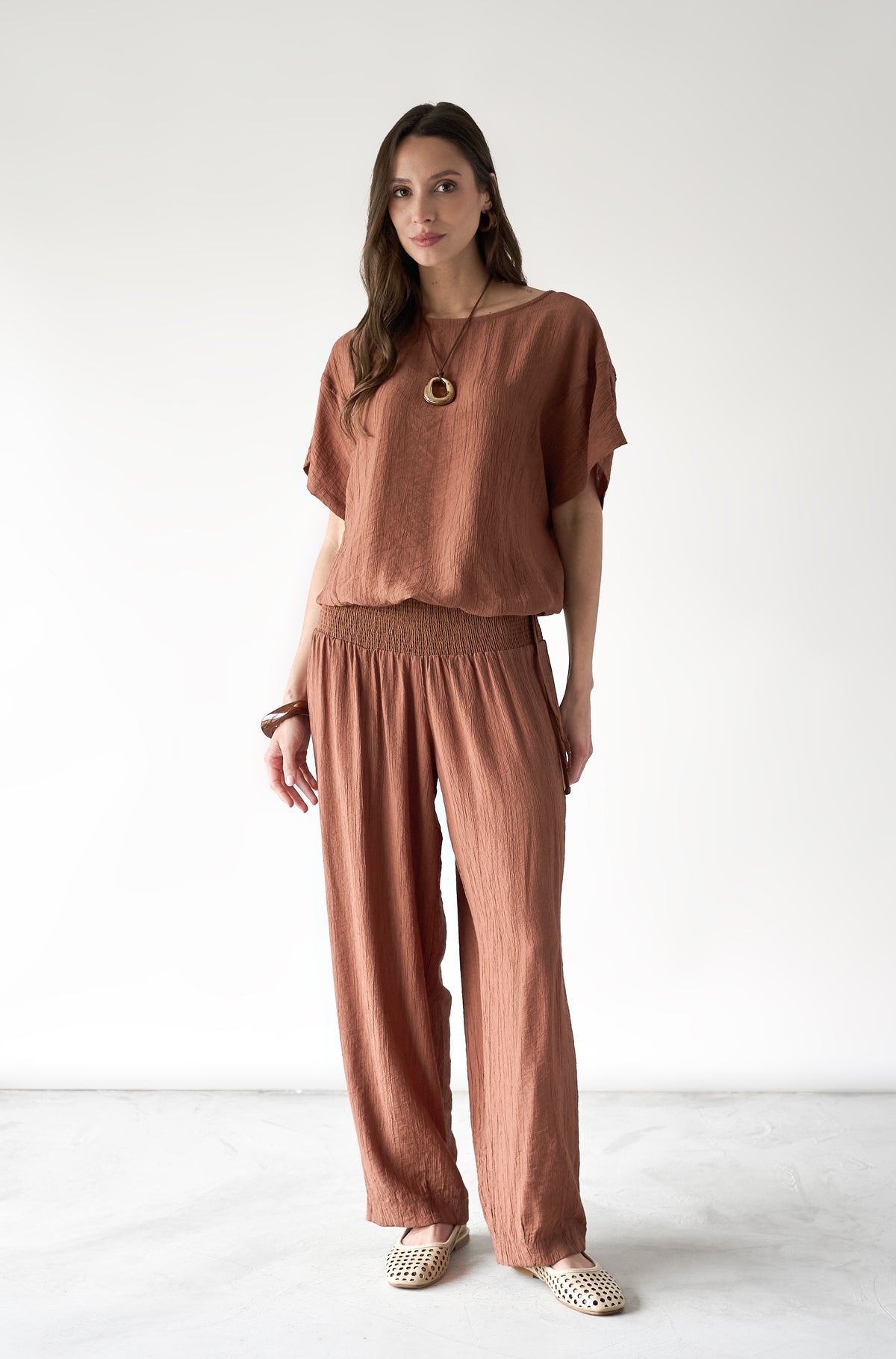 Pantalon Adela Mocca