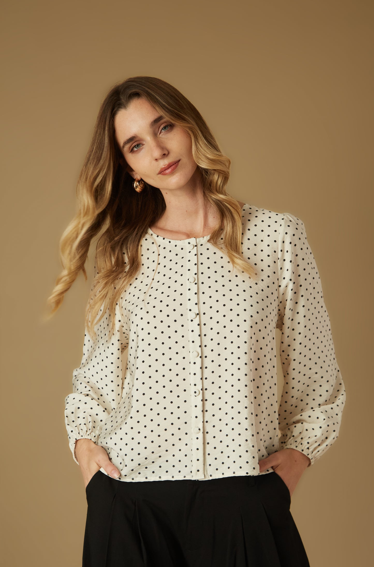 Blusa Polka Negro