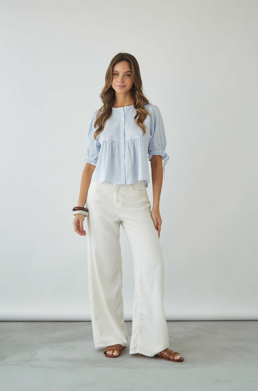 Pantalon Martina Drill Crema