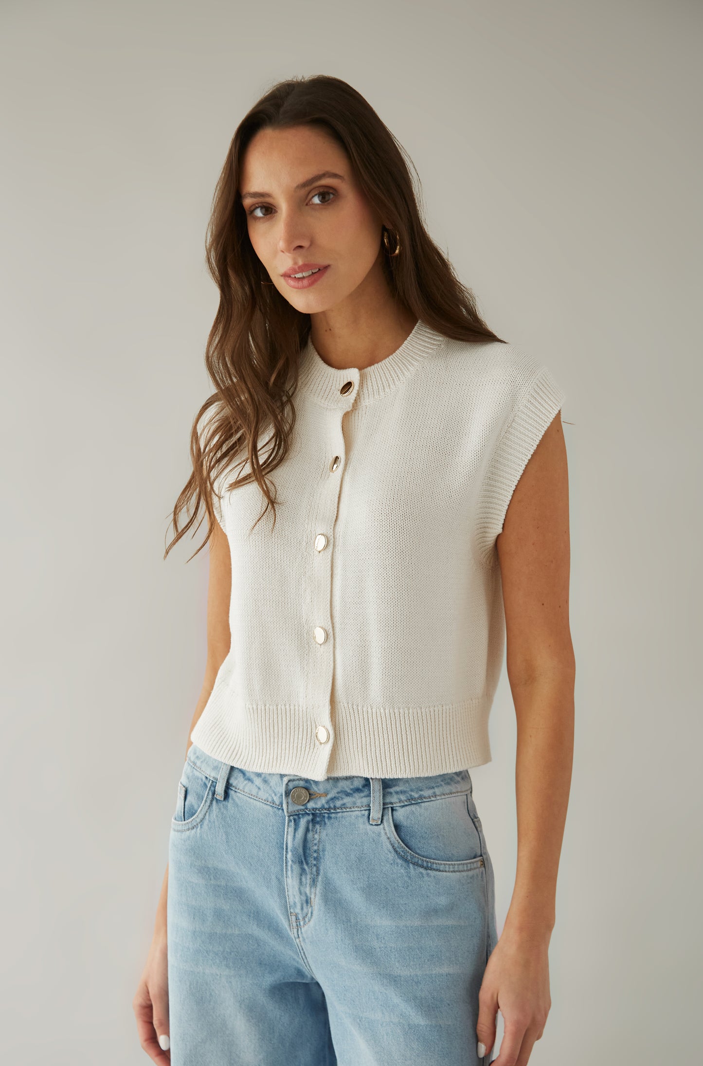 Chaleco Dot Off White