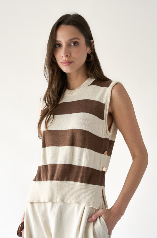 Chaleco Zara Marron