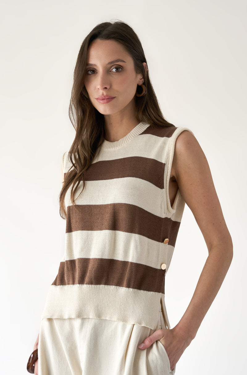 Chaleco Zara Marron