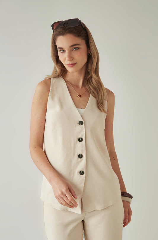 Chaleco Jessica Crema