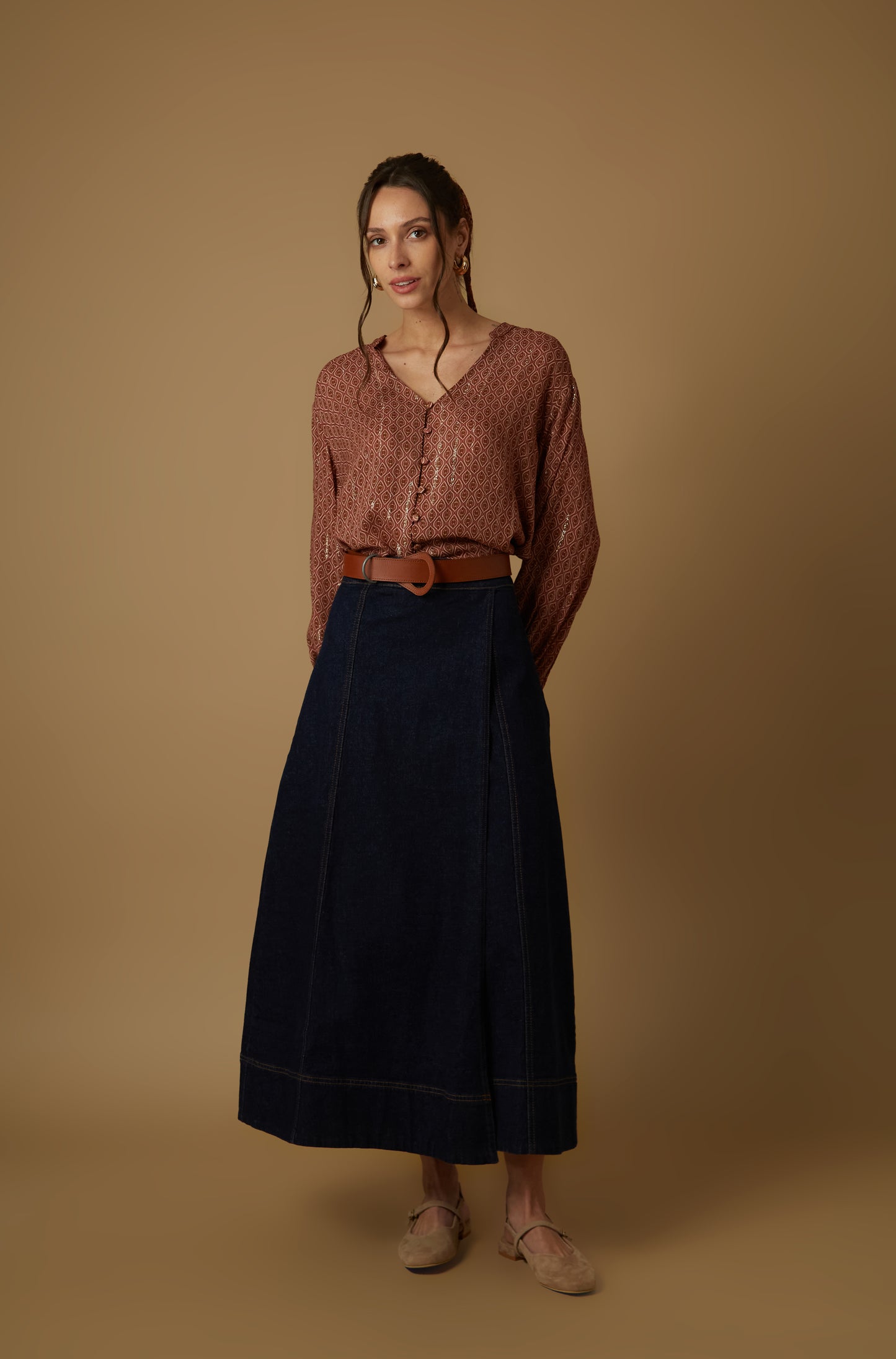 Falda Row Azul