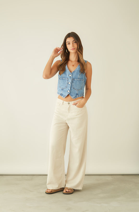 Chaleco Fiorella Celeste