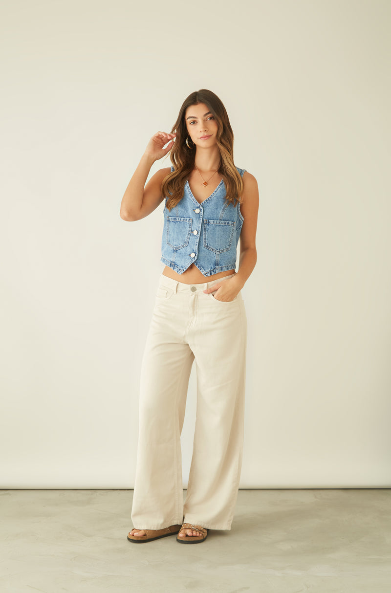 Chaleco Fiorella Celeste