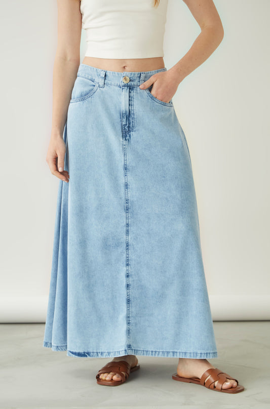 Falda Ancla Denim Celeste