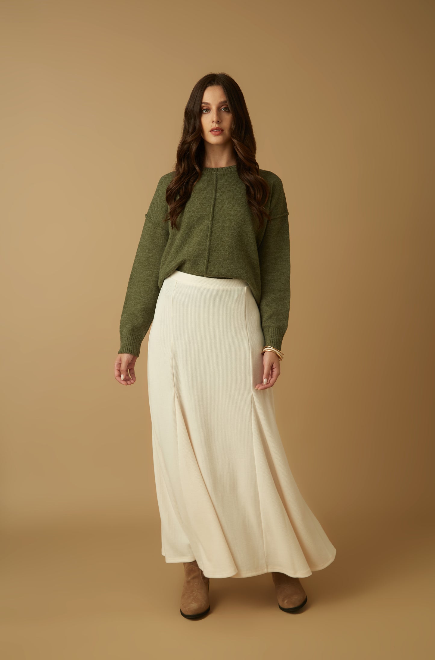 Falda Kingham Crema
