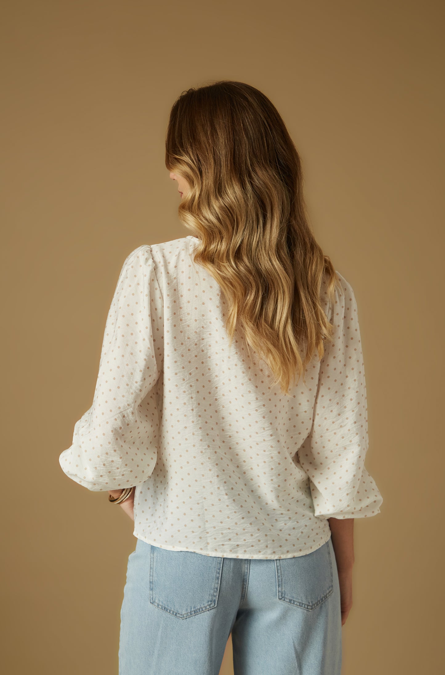 Blusa Polka Beige