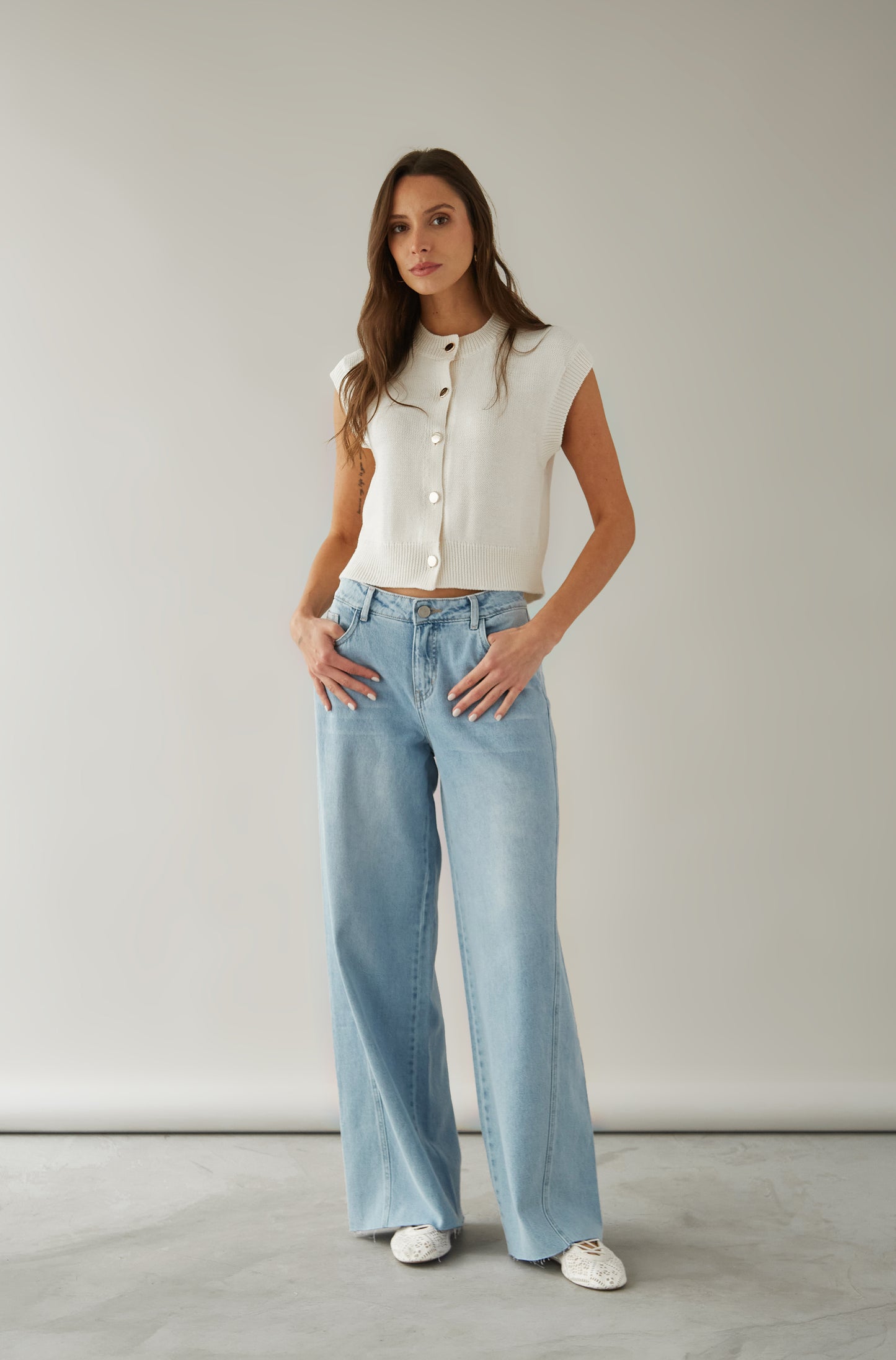 Chaleco Dot Off White