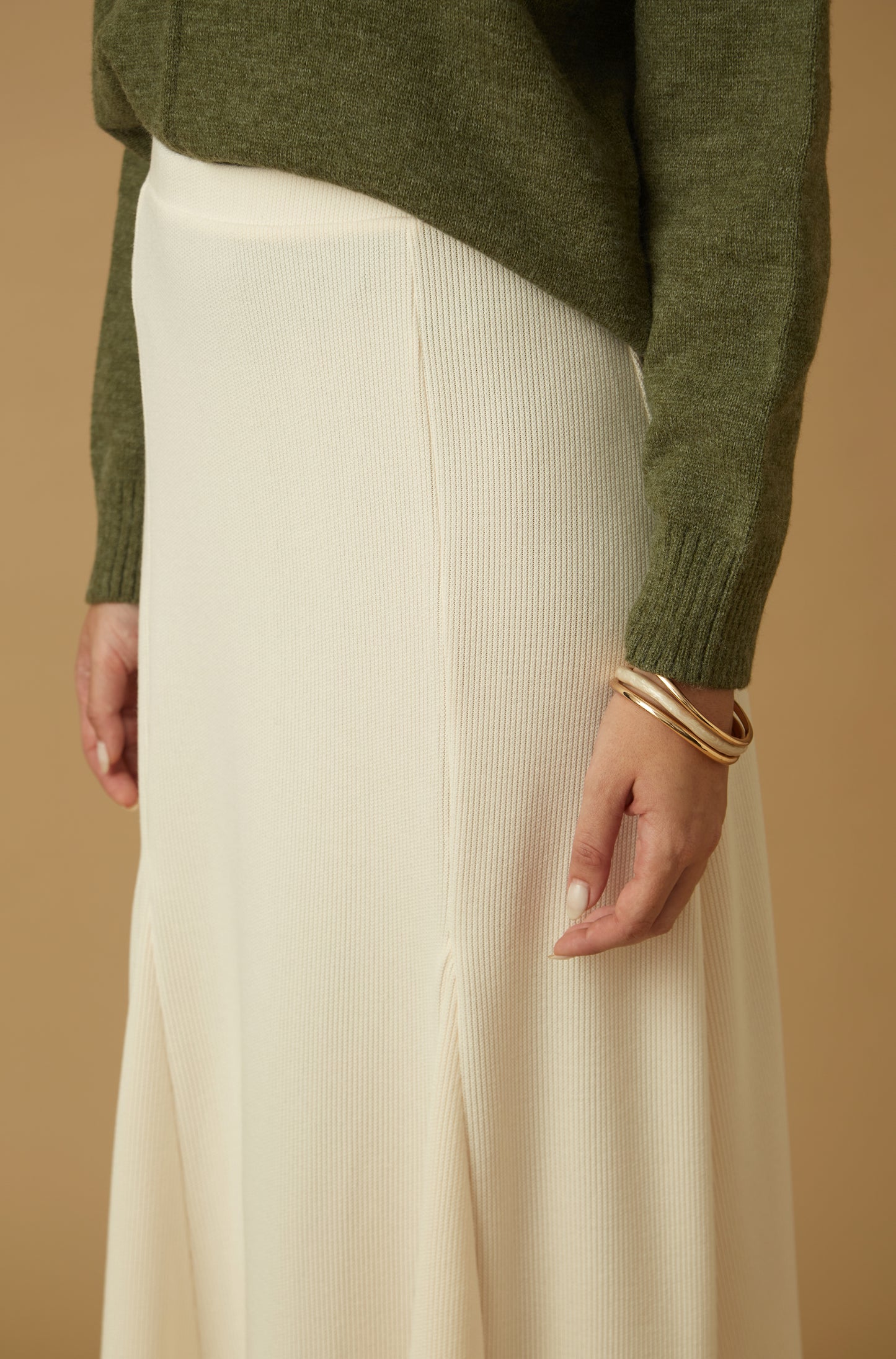 Falda Kingham Crema