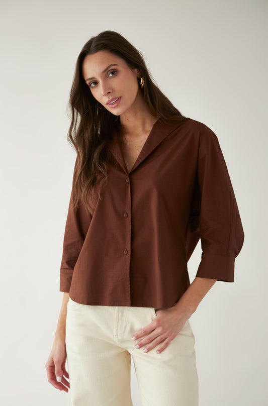 Blusa Namora Marron — fotografía 1 del producto.